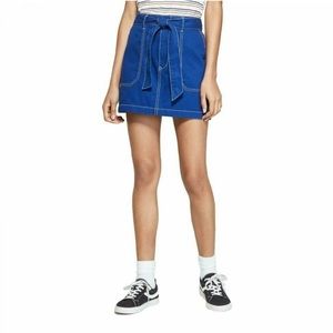 Wild Fable Women's Sapphire Blue Belted Contrast Stitch Utility Skirt
